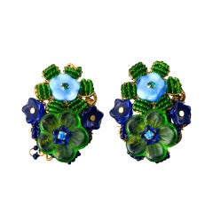 1970's Stanley Hagler Flower Earrings