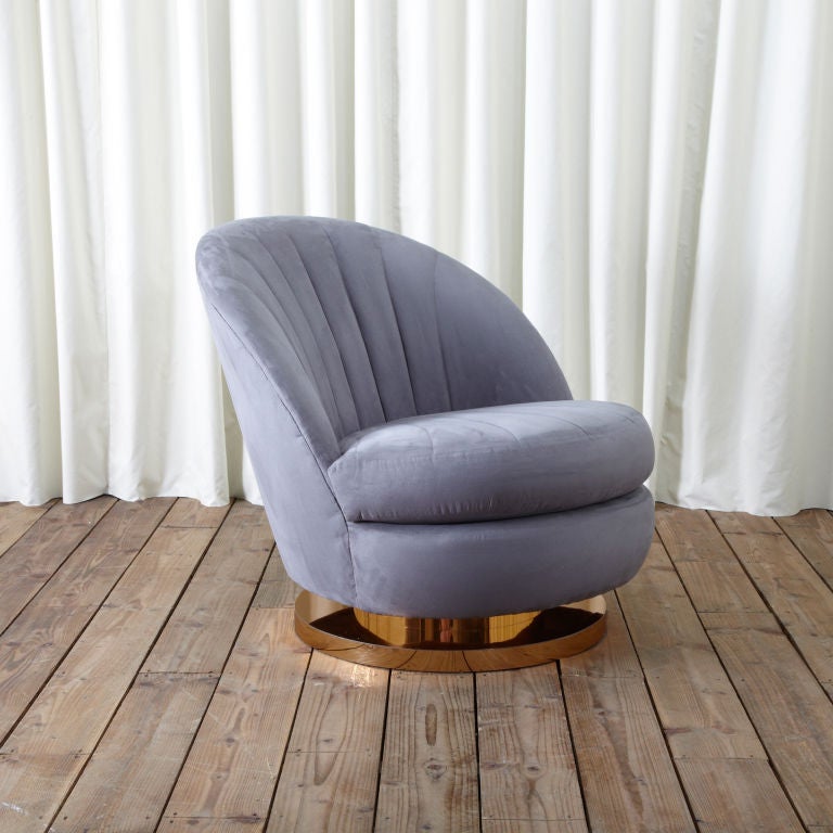 American Pair of Oversized Hi Backed Lounge Chair by Milo Baughman
