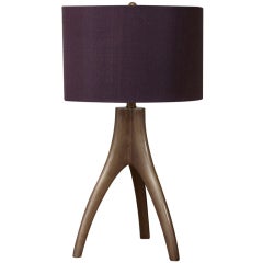 A Late 20th Century Single Bronze Tripod Lamp