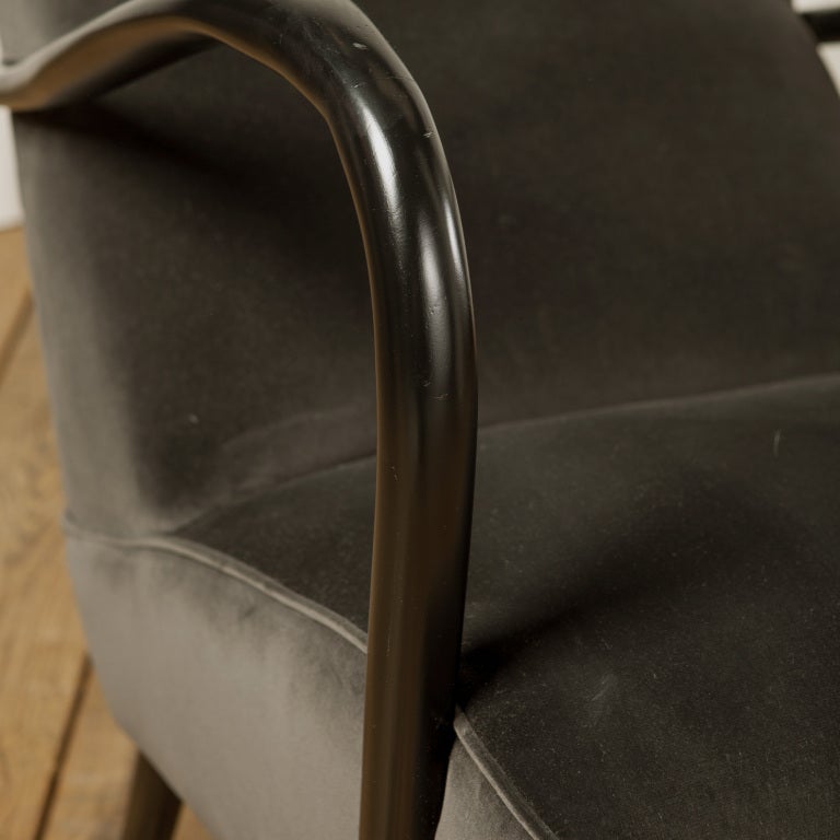 Italian Single 1950s Club Chair with Elegant Arms