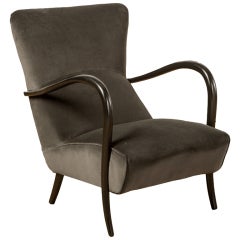 Single 1950s Club Chair with Elegant Arms