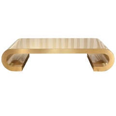 A Bronze Laminated Waterfall Coffee Table