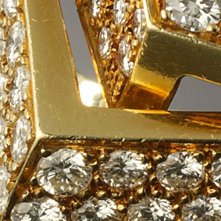 Rare Architectural Diamond Yellow Gold Ring