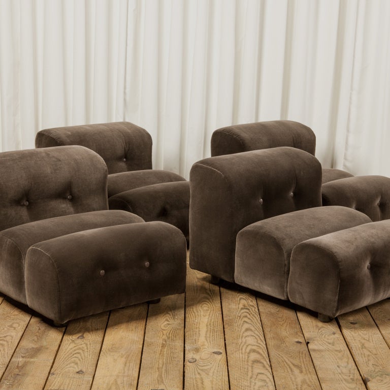 Set of 4 Rare Slipper Chairs By Leon Rosen for Pace Collection