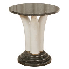 A Maitland Smith Tusk Side Table in Tessalated Stone and Marble