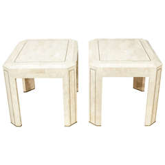 A Pair of Maitland Smith Tesselated Stone Side Tables