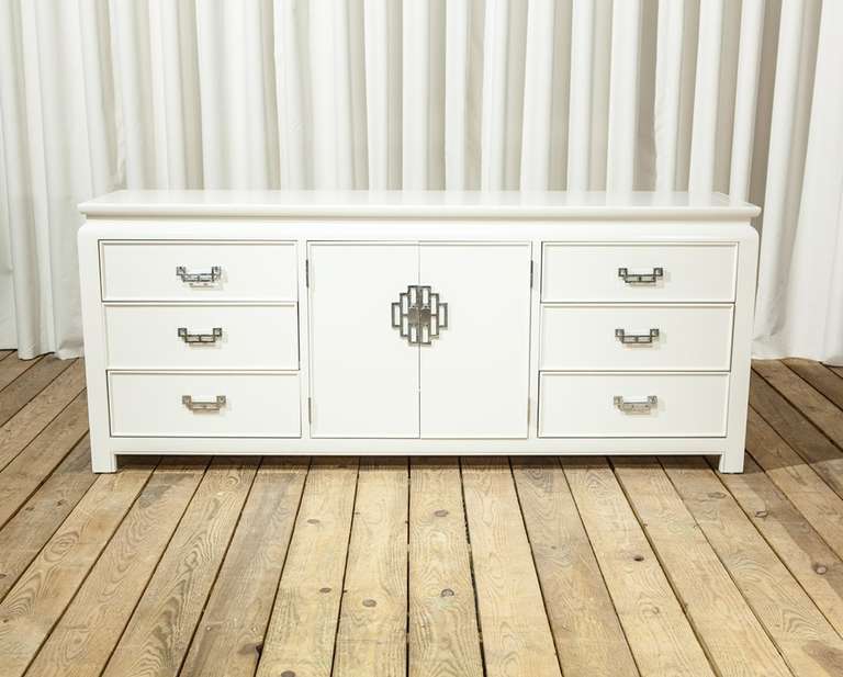 An Art Deco Style Cabinet with Chrome Geometric Handle Detail