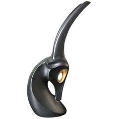Abstract Black and Gold Ram Sculpture