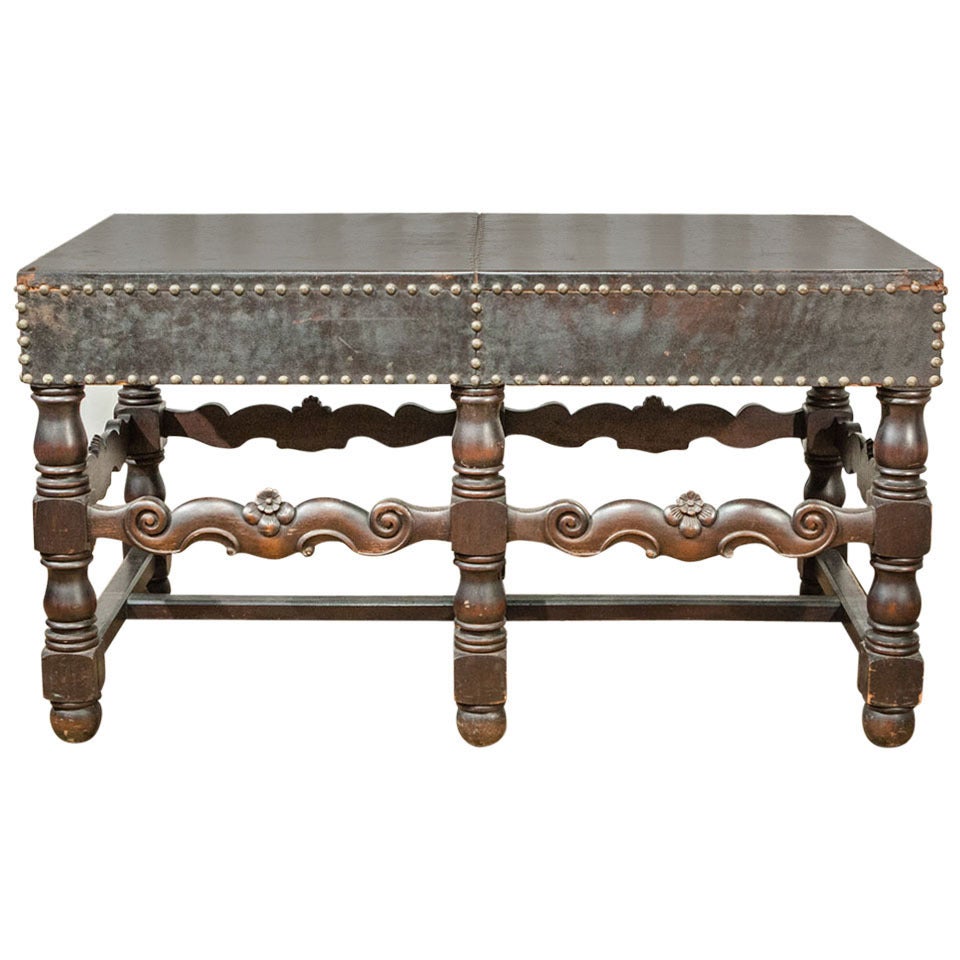 Stunning Leather Writing Table For Sale