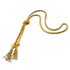 Gold Beaded Knot Sautoir Necklace