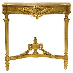 Unusual 19th Century Louis XVI Corner Console