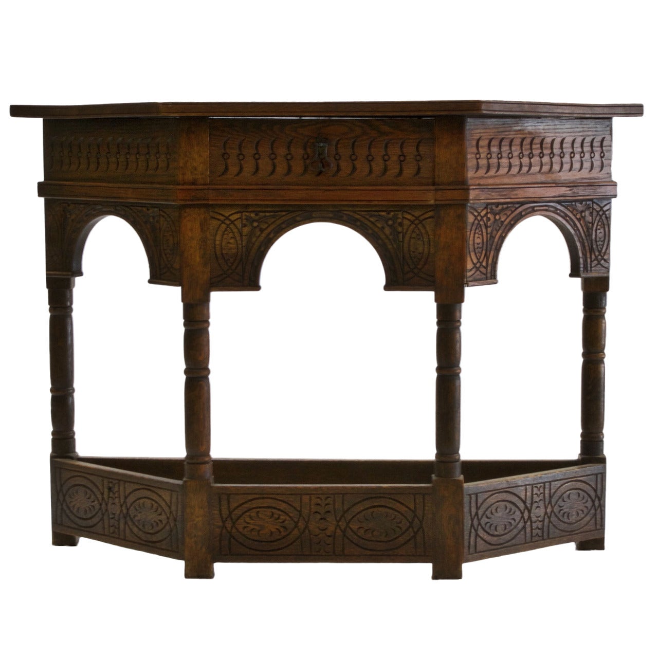 1920s English Lancashire Shaped Console