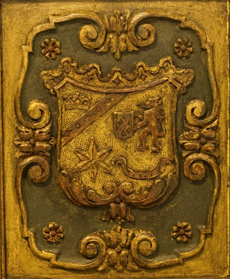 Late 19th Century Pair of Framed Panels with Coat of Arms 1