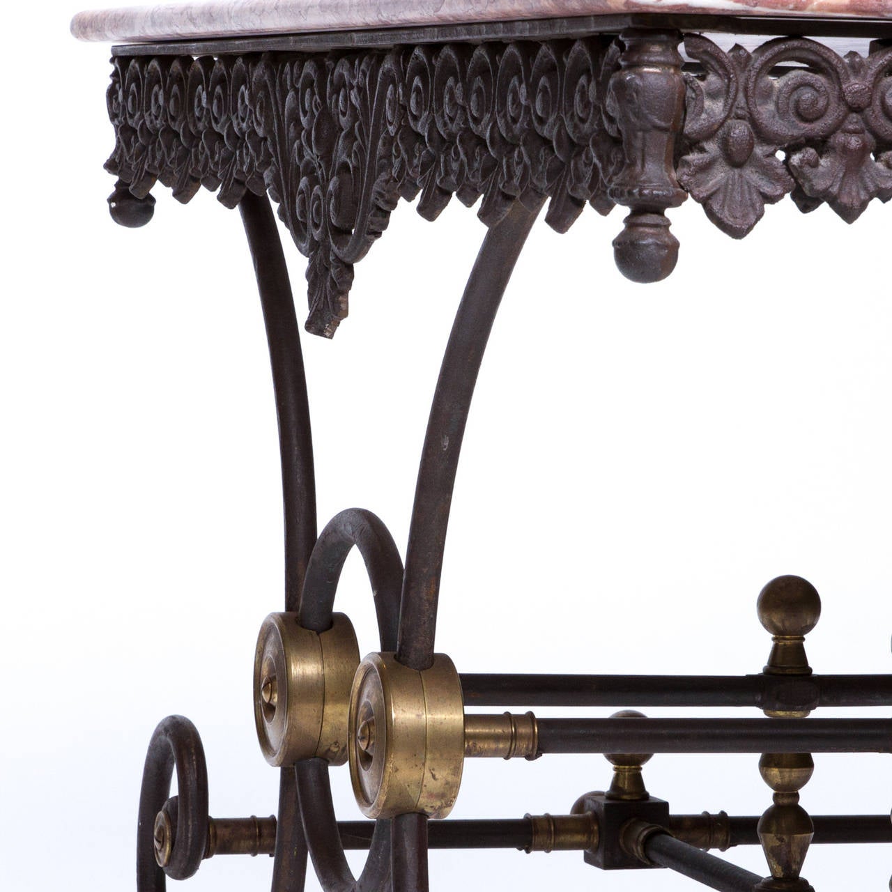 French Iron and Marble Pastry Table 2