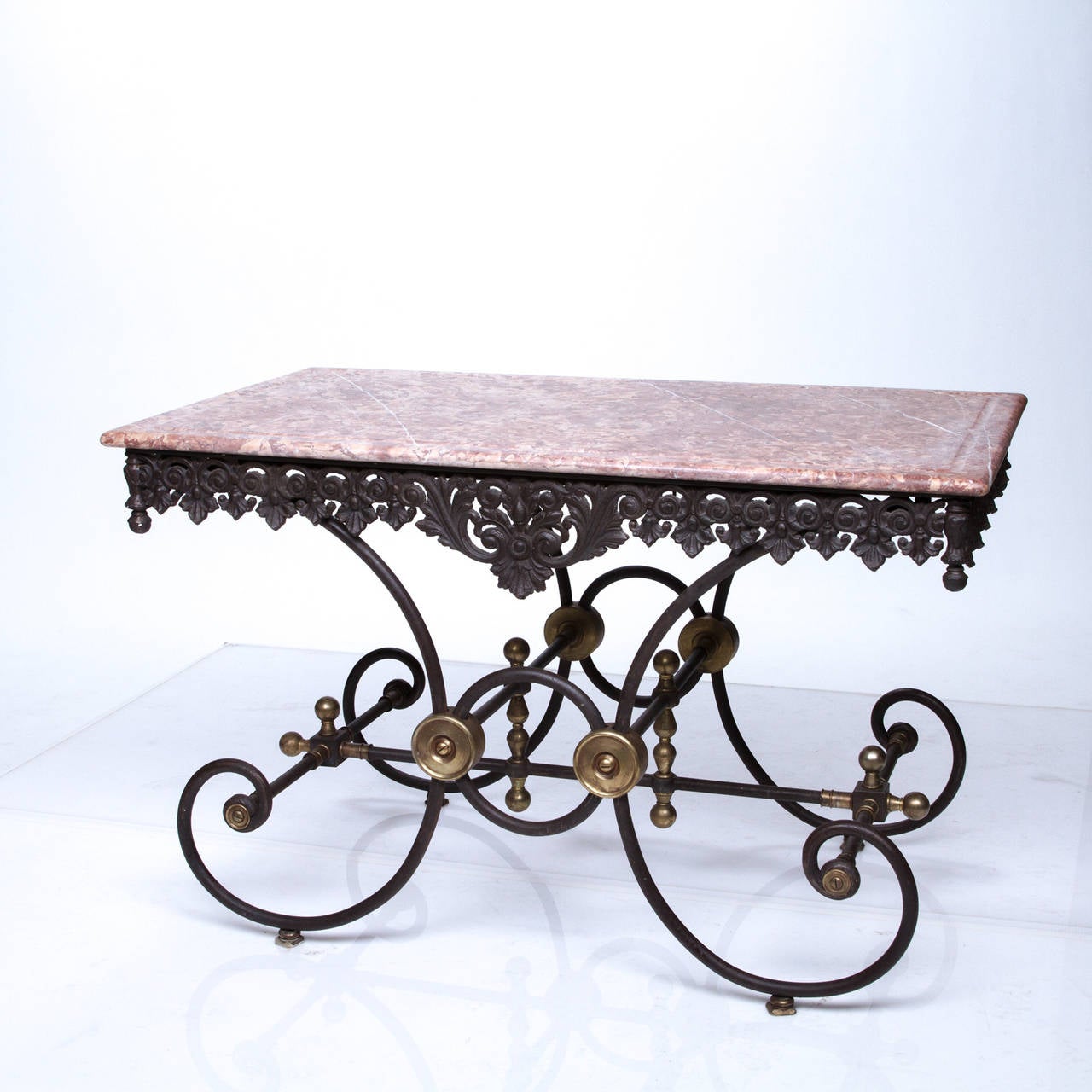 French Iron and Marble Pastry Table 5