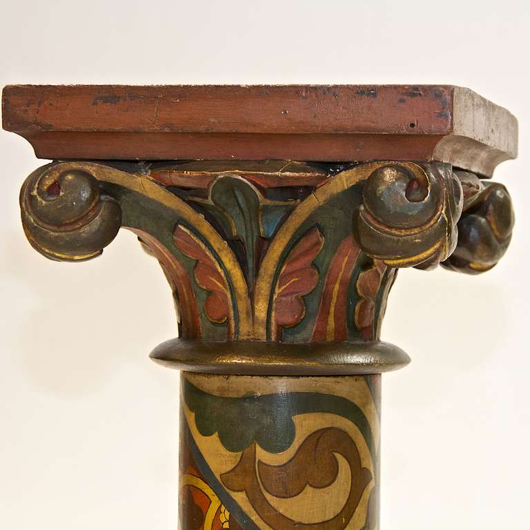 19th Century Pair of Continental Stands in a Polychrome Painted Finish 1