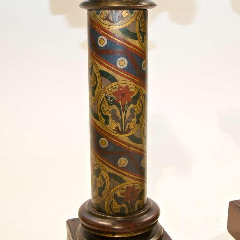 Austrian 19th Century Pair of Continental Stands in a Polychrome Painted Finish