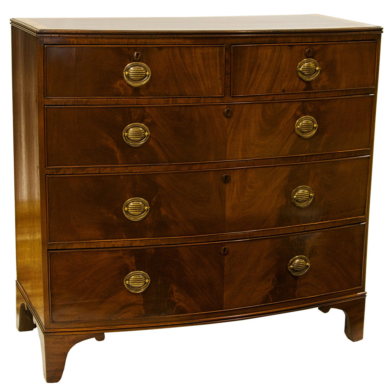 19th Century English Bow-Front Chest of Drawers