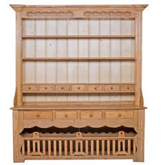 Retro English Pine Country Dresser with Chicken Coop