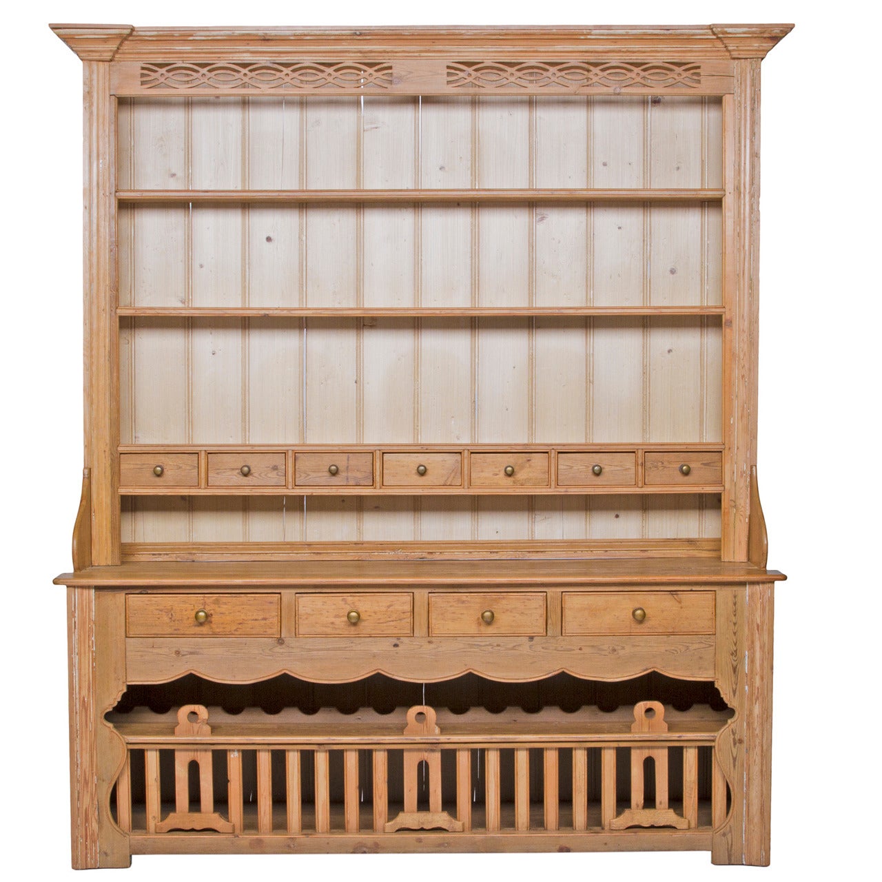 English Pine Country Dresser with Chicken Coop