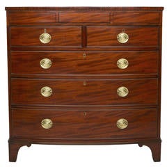 19th C. English Bow-Front Chest with Hidden Drawer