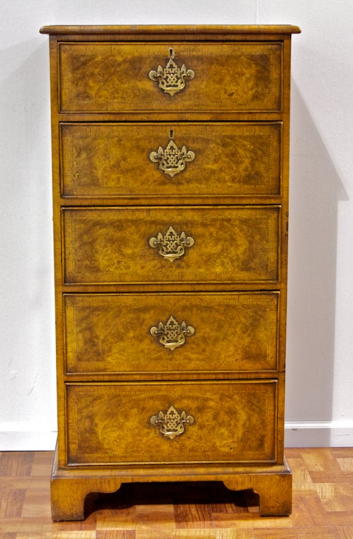 English Gent's Chest in Burl Walnut
