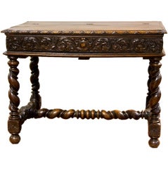An Unusual French Table Desk With Strong Twist Base