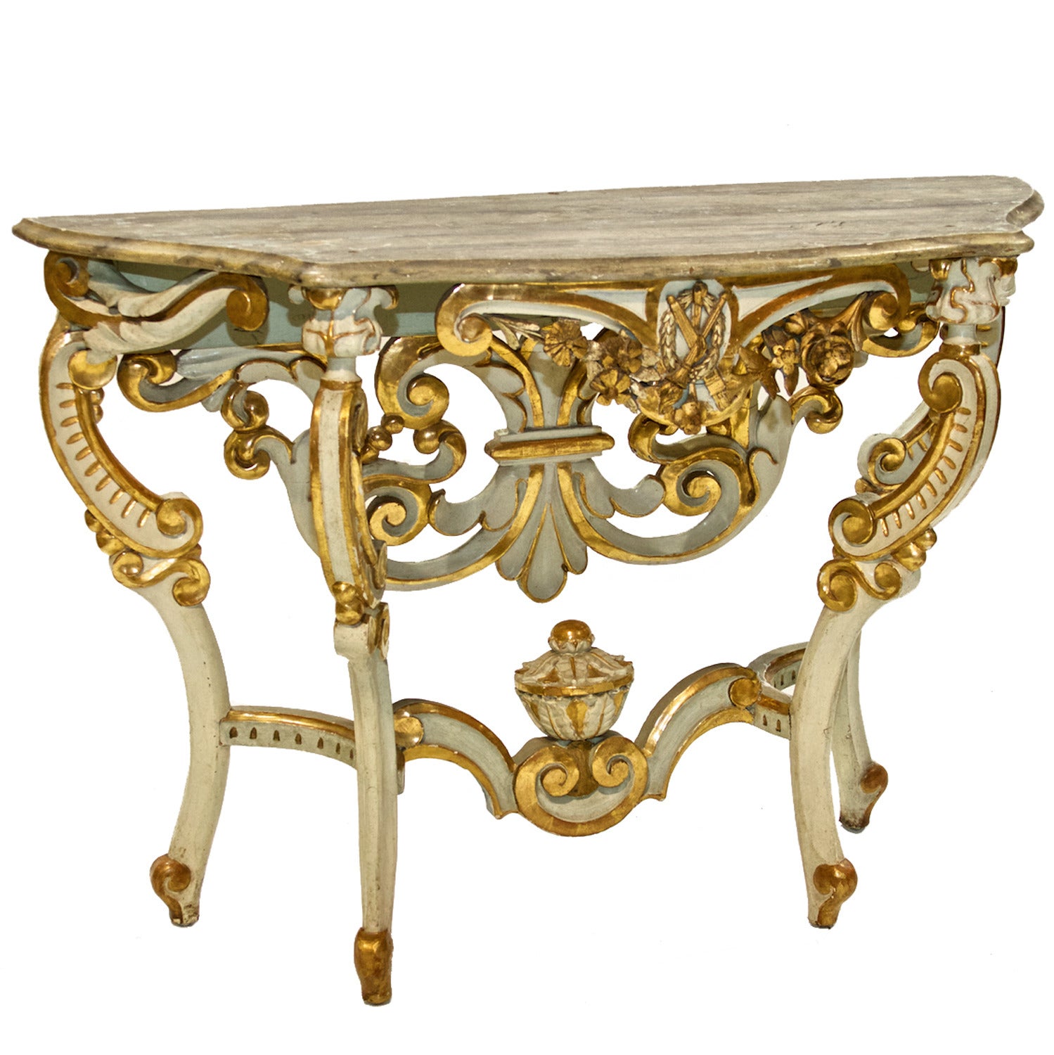 Early 19th Century Painted and Gilded Console