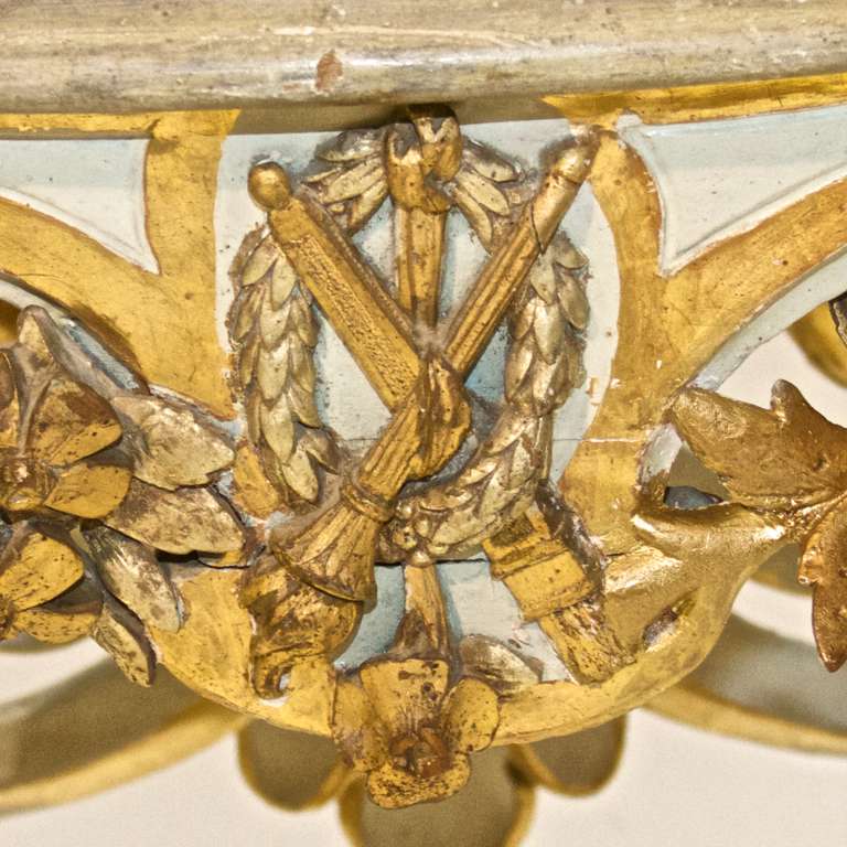 Baroque Early 19th Century Painted and Gilded Console