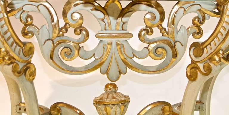 French Early 19th Century Painted and Gilded Console