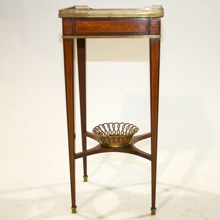 19th Century Inlaid and Brass Mounted Side Table 1