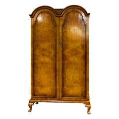 English Queen Anne Style Double Dome Top Wardrobe