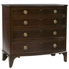 A Fine 19th Century English Bow Front Chest of Drawers