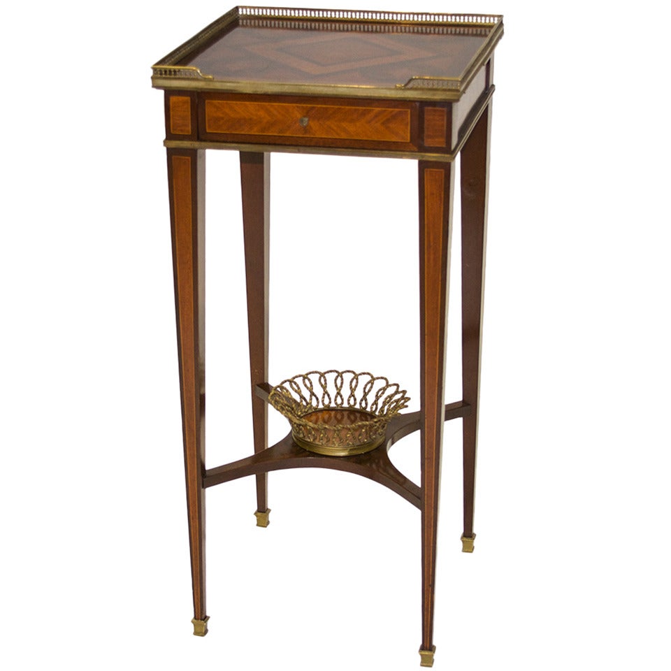 19th Century Inlaid and Brass Mounted Side Table