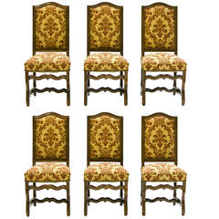Set of 6 Louis XIV Style Os De Mouton Dining Chairs