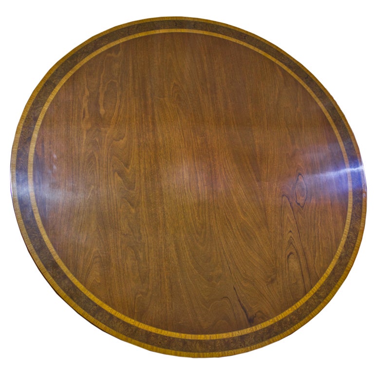 Sheraton Style Mahogany Triple Banded Dining Table