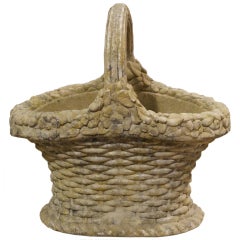 Cast Stone Handled Basket