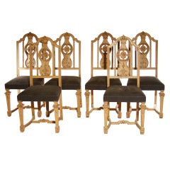 Set Of 6 Renaissance Style Side Chairs