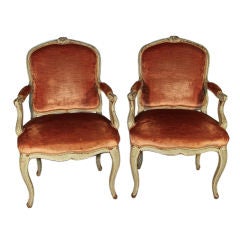 Pair of Cabriolet Armchairs in a Painted Finish