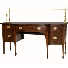 English Mahogany Sideboard with Brass Gallery 