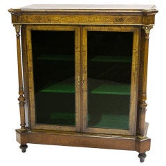 Antique 19th Century Pier Cabinet In Burl Walnut