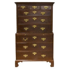 18th Century Chippendale Mahogany Chest On Chest