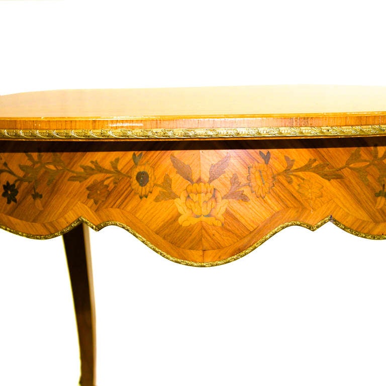 French Louis XV Marquetry Center Table