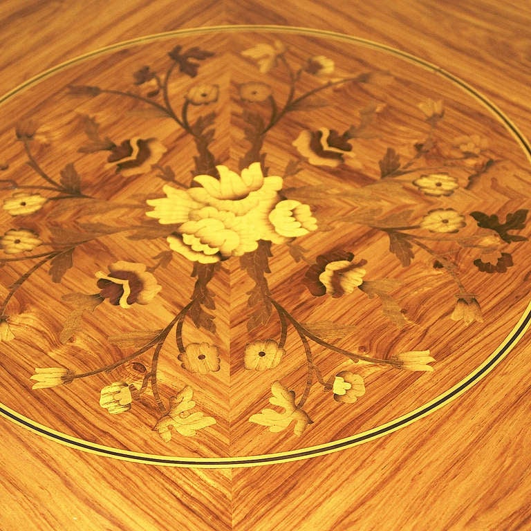 20th Century Louis XV Marquetry Center Table