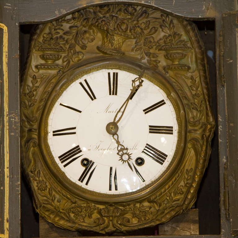 18th Century French Painted Horloge 1