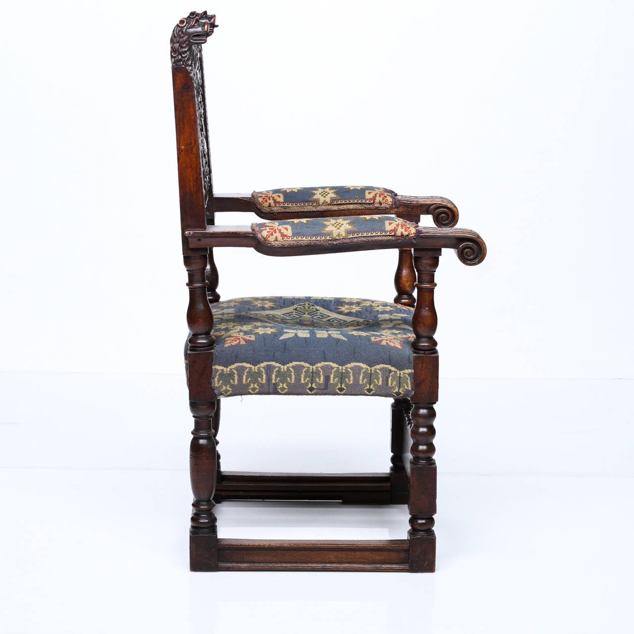 French Provincial Early 19th Century French Armchair with the Mistral Wind Mask