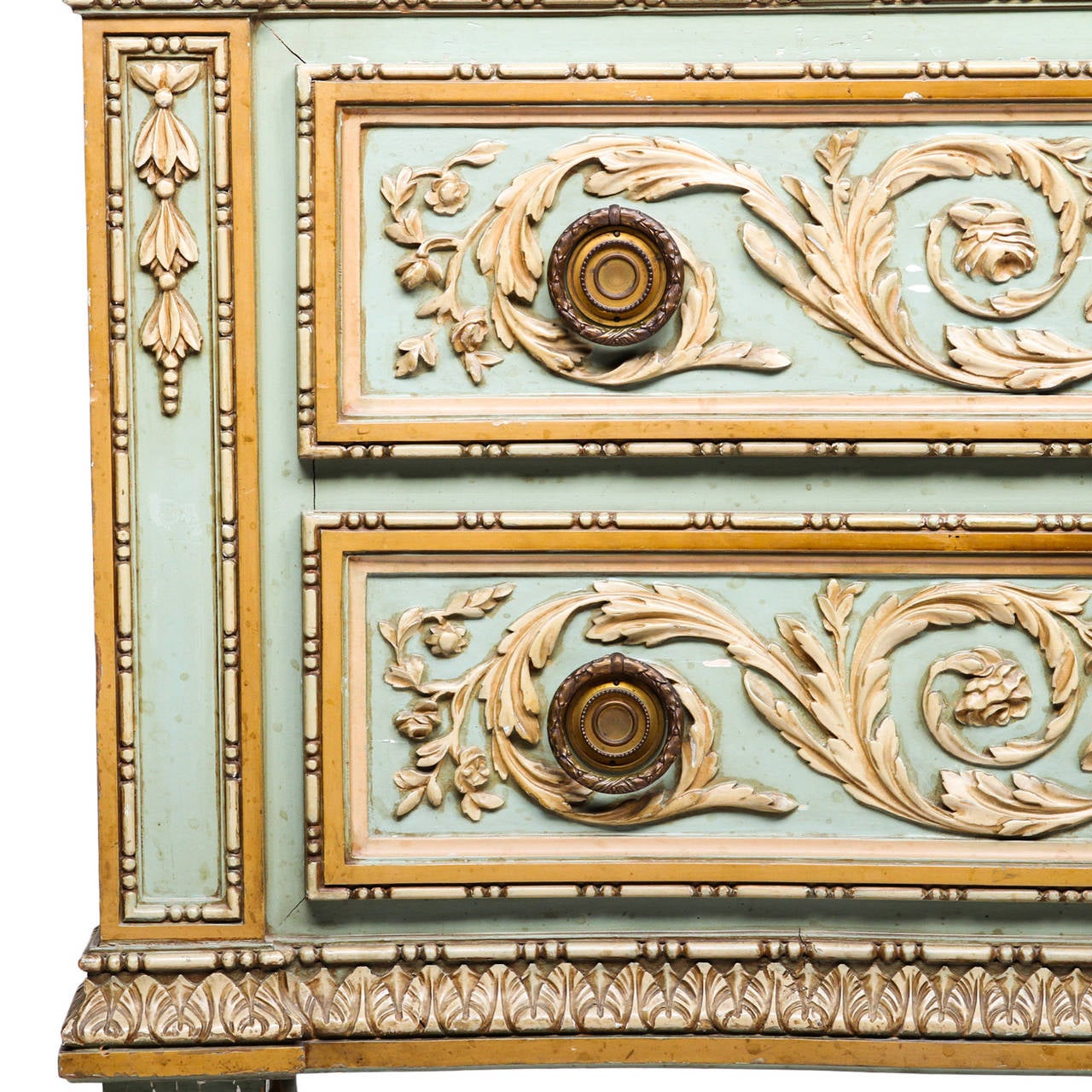 Baroque Italian Painted Marble-Top Commode, circa 19th Century