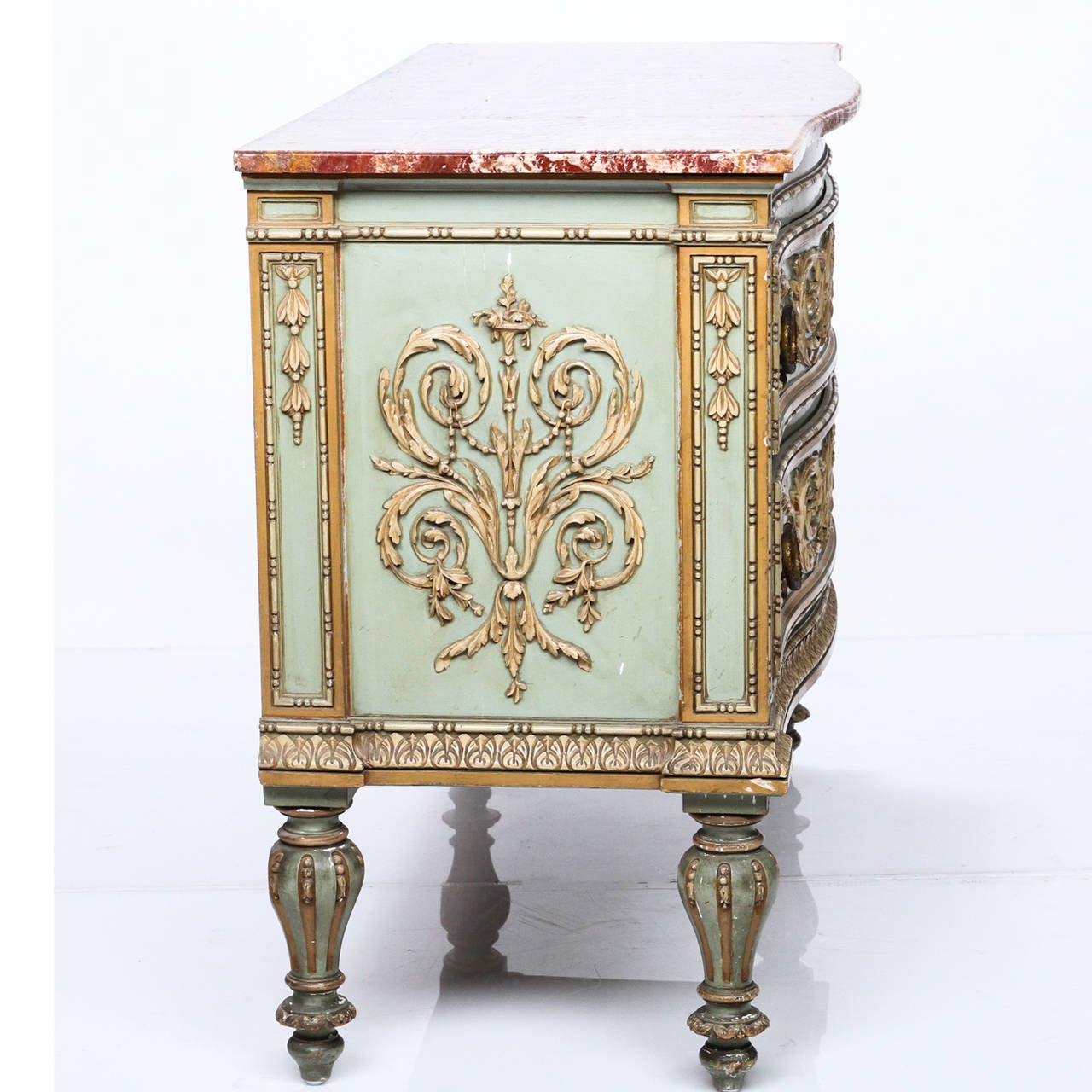 Late 19th Century Italian Painted Marble-Top Commode, circa 19th Century