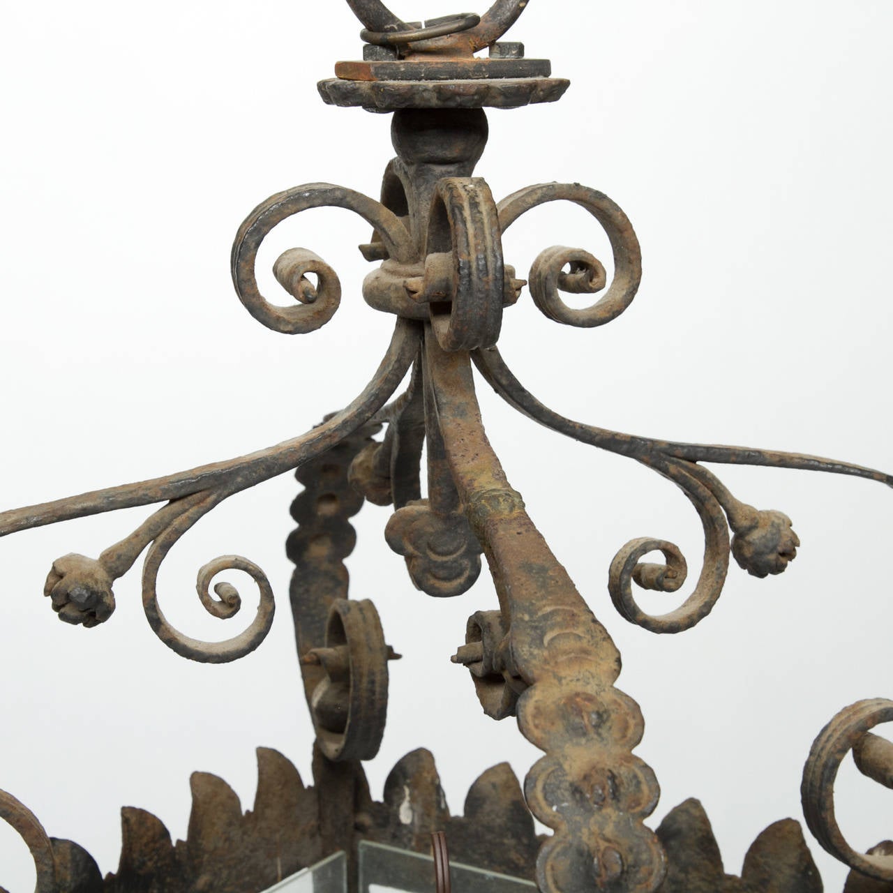 Antique French Iron Lantern Chandelier 1