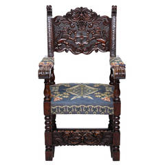Early 19th Century French Armchair with the Mistral Wind Mask